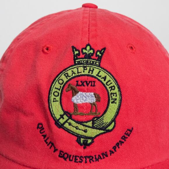 Polo Ralph Lauren Vintage Equestrian Embroidered Crest Hat Leather Strap NWT - Picture 4 of 13